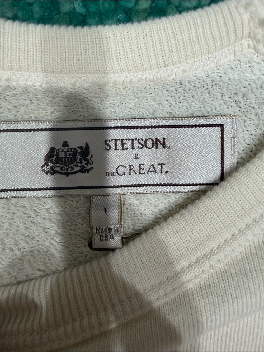 The Great and Stetson College Sweatshirt Embroidered cowboy size 1 small - Picture 4 of 4